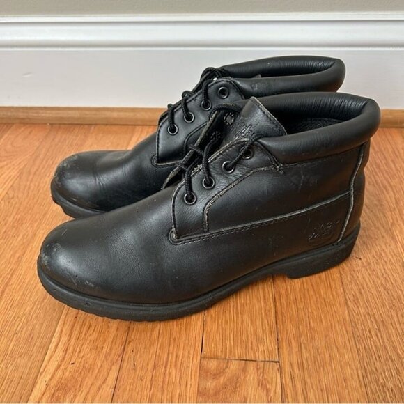 Timberland Men’s 1973 Newman Waterproof Chukka Black Lace Up Leather Boot Size 7 - Picture 2 of 9